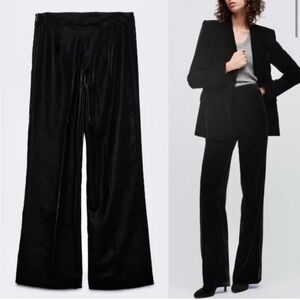 NWT ZARA VELVET WIDE LEGS SIZE M